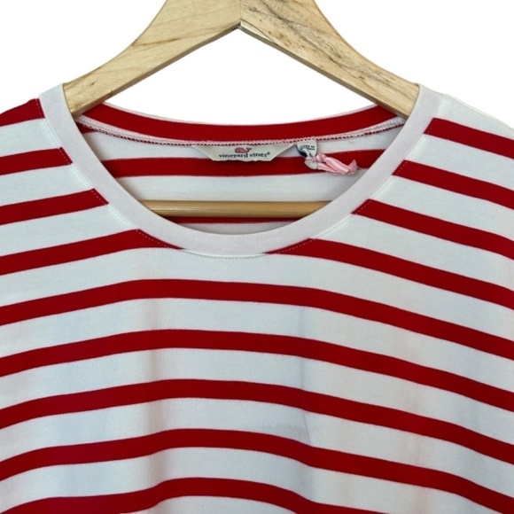 VINEYARD VINES Top Tee Women's Sz. S Shirttail hem Drop Shoulders Stretch Preppy - Picture 4 of 15